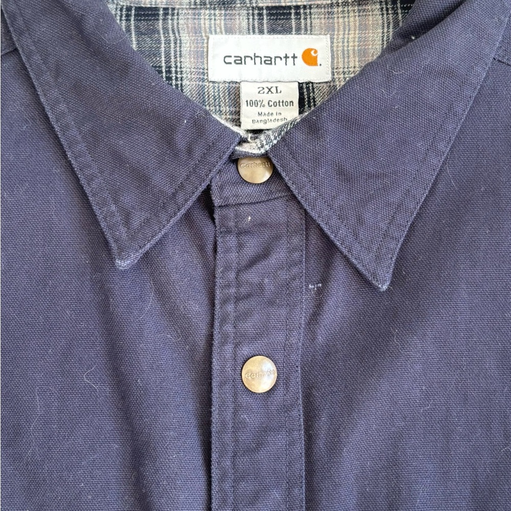 Carhartt Men's Dark Blue Button Down Shirt Jacket